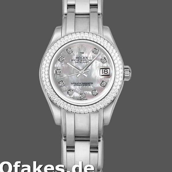 Replica Rolex Pearlmaster 81339 White MOP Diamond Dial 34mm Lady Replica Uhren