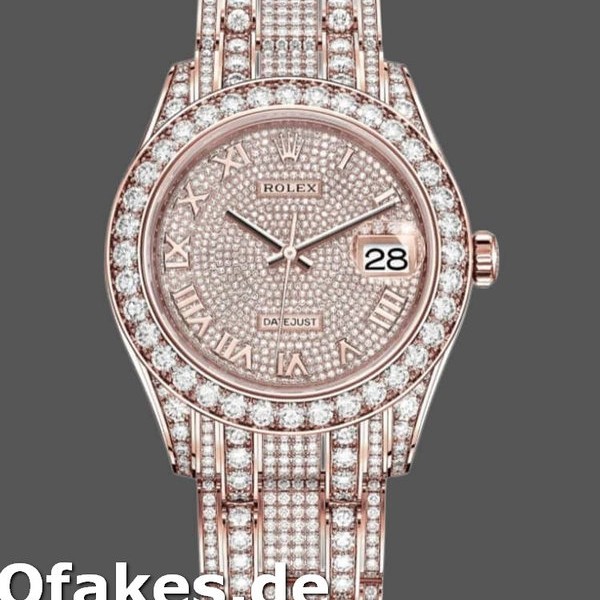 Replica Rolex Pearlmaster 86405RBR Everose Gold Paved Diamond Zifferblatt 39mm Herren Replica Uhren