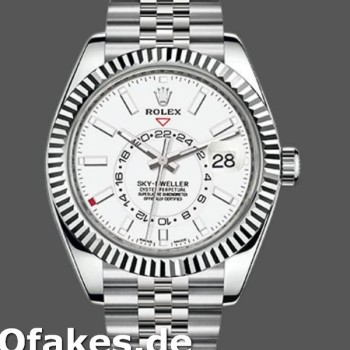 Replica Rolex Sky-Dweller 326934 Fluted Bezel White Dial 42MM Replica Uhren