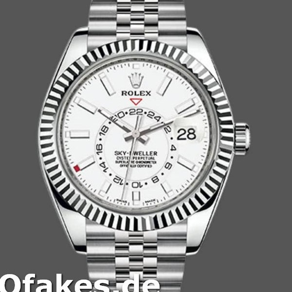Replica Rolex Sky-Dweller 326934 Fluted Bezel White Dial 42MM Replica Uhren