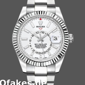 Replica Rolex Sky-Dweller 326934 Edelstahl Weißes Zifferblatt 42MM Replica Uhren