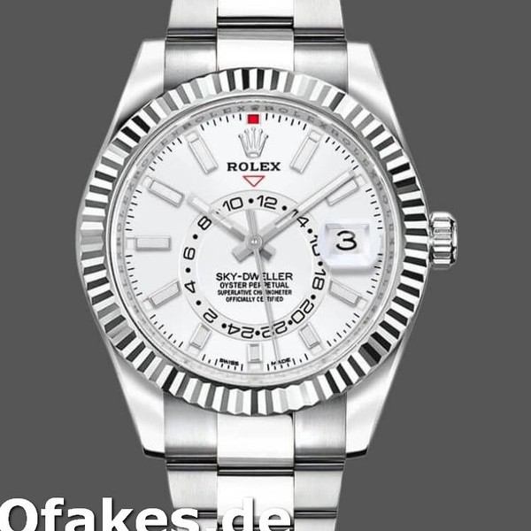 Replica Rolex Sky-Dweller 326934 Edelstahl Weißes Zifferblatt 42MM Replica Uhren