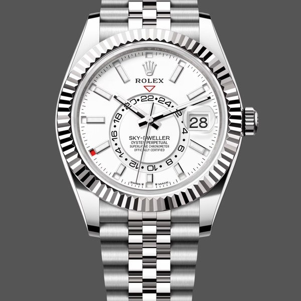 Replica Rolex Sky Dweller 42 White Dial Fluted Bezel M336934 0004 Herrenuhr