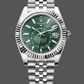 Replica Rolex Sky Dweller 42 White Gold Fluted Bezel 336934 0002 Herrenuhr