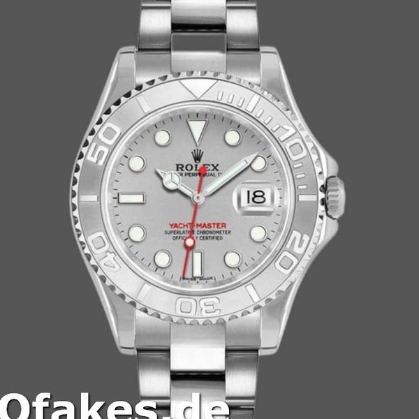 Replica Rolex Yacht-Master 168622 Platinum Stainless Steel Silver Dial 35mm Unisex Replica Uhren